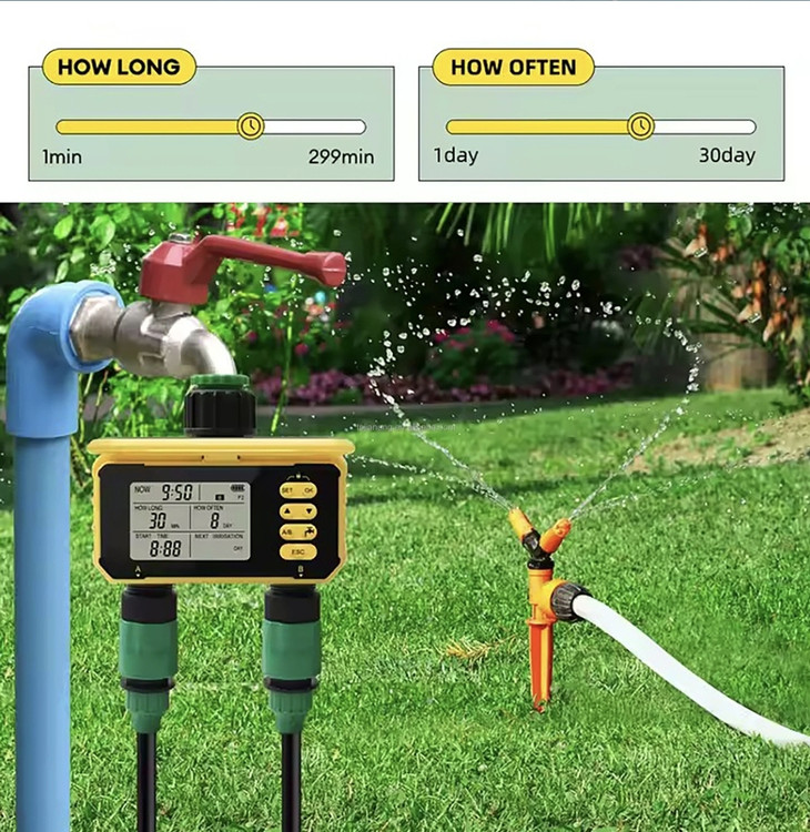 شیر برقی دو خروجی تایمر دار خورشیدی