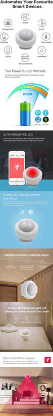 سنسور هوشمند تشخیص حرکت وایفای تویا RSH-WiFi-GS03