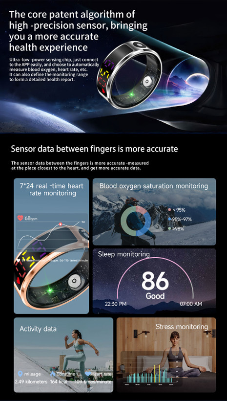 جدیدترین حلقه هوشمند ورزشی صفحه رنگی مدل SR08pro