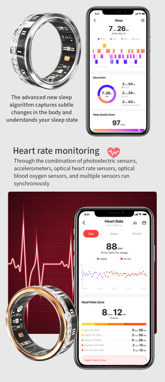 انگشتر هوشمند ورزشی و سلامتی مدل اسمارت رینگ V2