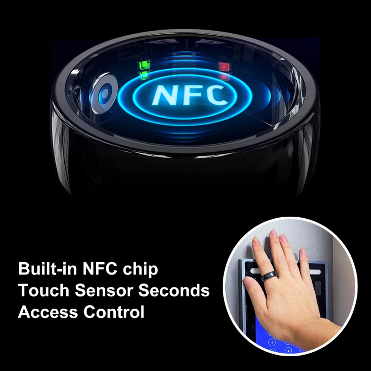 حلقه هوشمند سرامیکی مجهز به nfc و تاچ مدل R05-plus