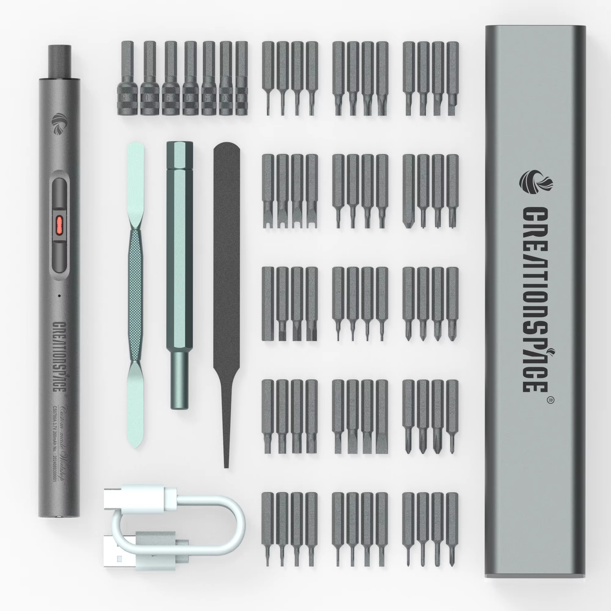 "پیچگوشتی برقی شارژی Creationspace CS0706B مدل ۷۲ پارچه"