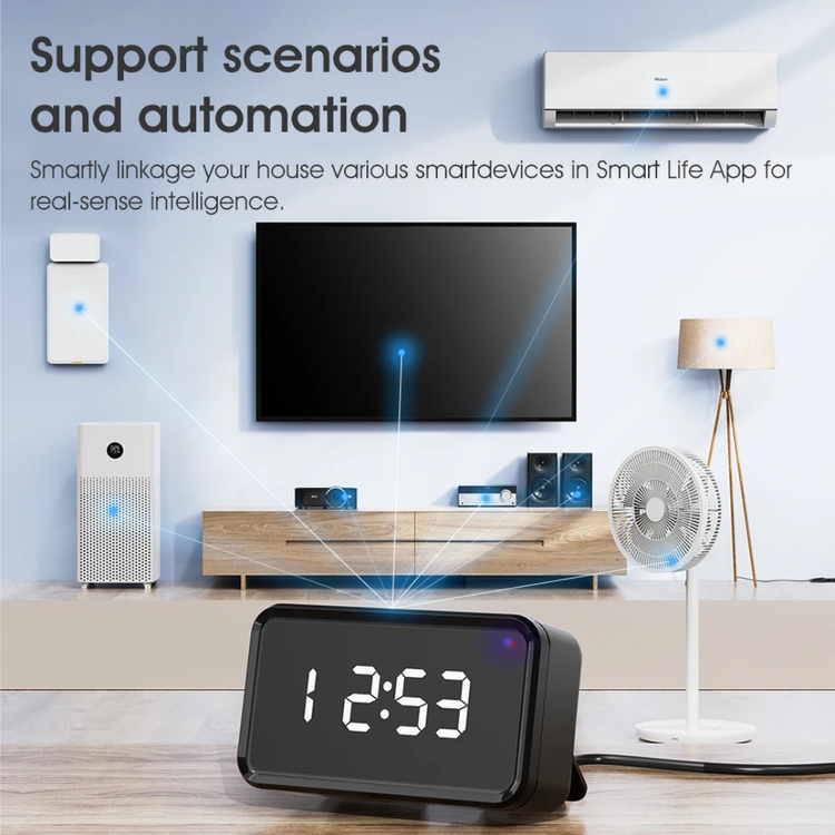 هاب زیگبی بلوتوث وایفای هوشمند چندحالته تویا اسماترول با نمایش ساعت (ZigBee 3.0 + BLE Mesh)