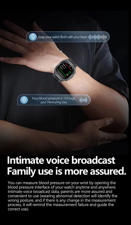 اندازهگیری دقیق فشار خون با سیستم فشار هوا در ساعت هوشمند TK65