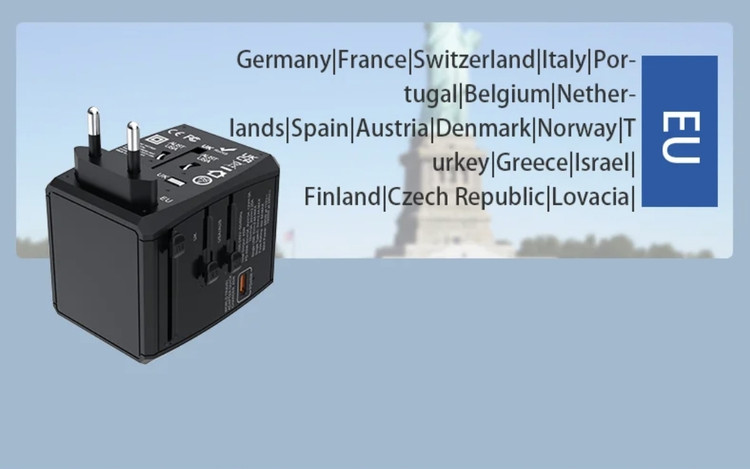 شارژ سریع و تبدیل ۶۵ وات مجهز به ۵ پورت USB و تایپ سی همه کاره مدل Gan 65w