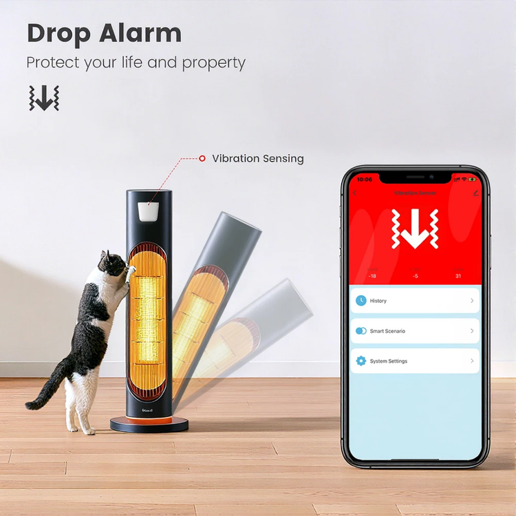 سنسور لرزش و شکست شیشه هوشمند Zigbee مدل ZD100 smatrul با قابلیت تشخیص زاویه و سقوط