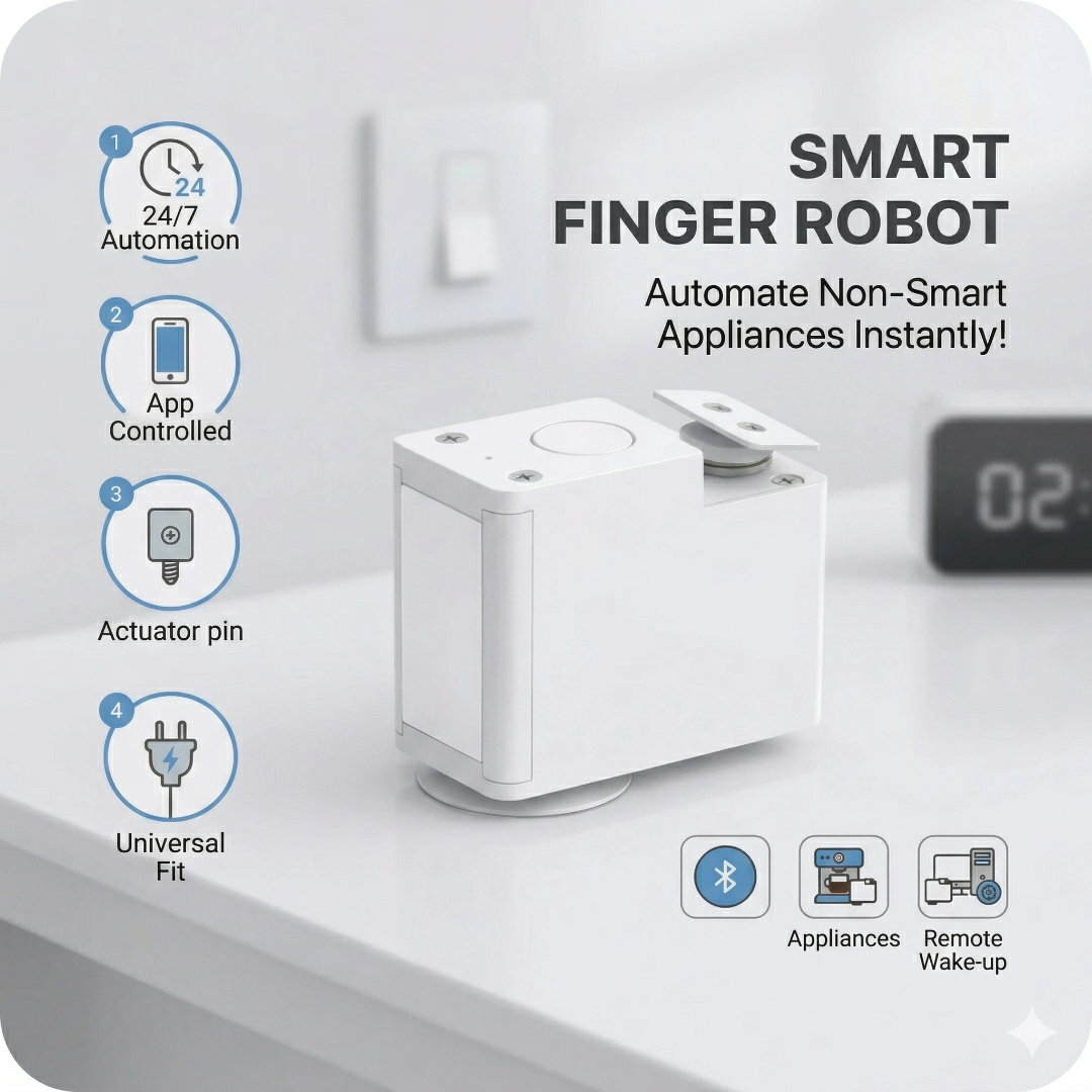 Finger Bot wifi | ربات دکمه زن هوشمند وایفای با باتری داخلی قابل شارژ و پشتیبانی از خانه هوشمند