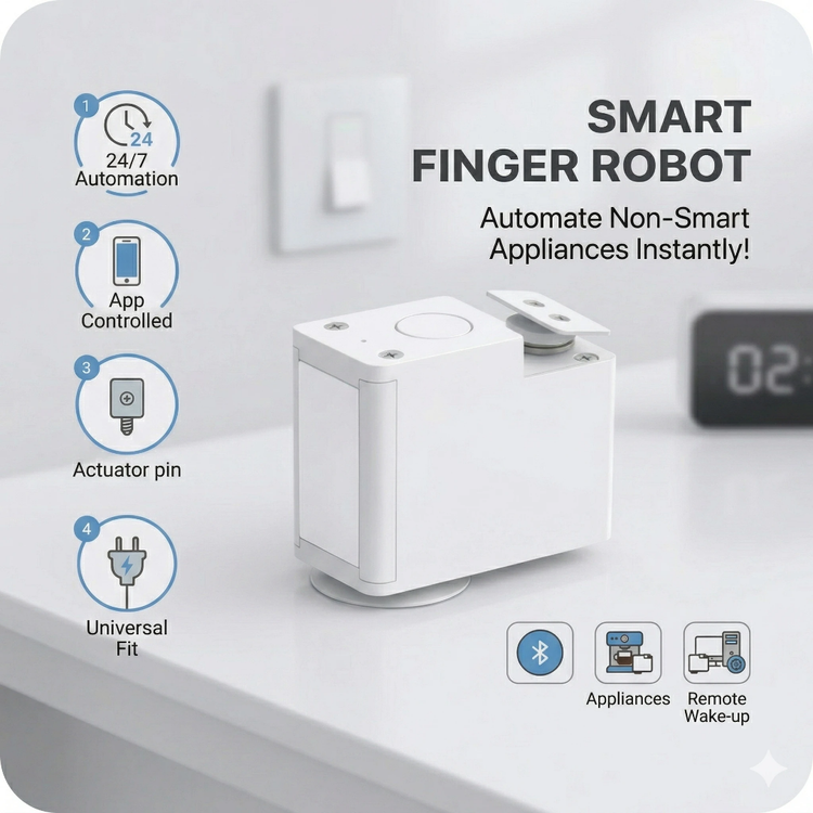 Finger Bot wifi | ربات دکمه زن هوشمند وایفای با باتری داخلی قابل شارژ و پشتیبانی از خانه هوشمند